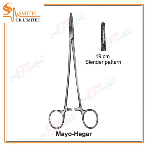 Mayo-Hegar Needle Holder, Slender patterns, 19 cm