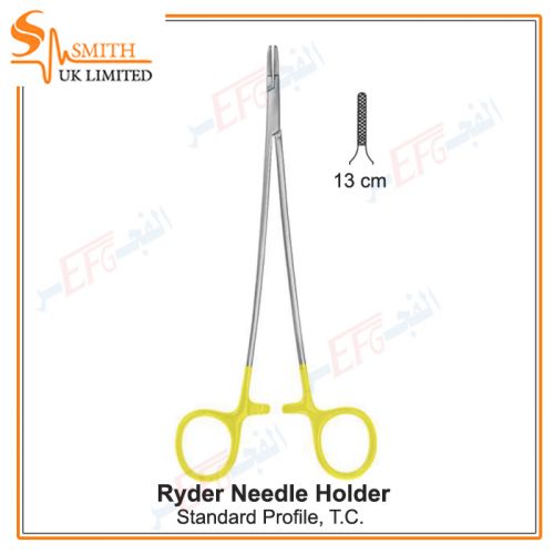 Ryder Needle Holder, Standard Profile, T.C., 13 cm