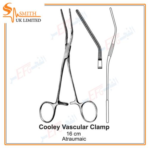 Cooley Multi purpose vascular clamp, Atraumatic 
16.5 cm