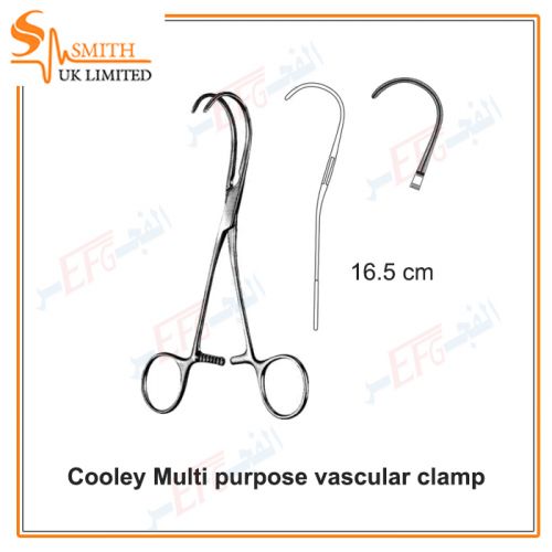 Cooley Multi purpose vascular clamp, Atraumatic 
16.5 cm