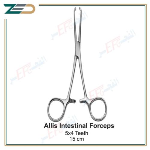 Allis intestinal forceps‚ 4x5 teeth, 15 cm