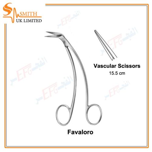 Favaloro, Vascular Scissors, 15.5 cmمقص اوعية 15.5 سم