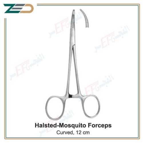 Halsted-Mosquito forceps, curved, 12 cm جفت موسكيتو بوز رفيع