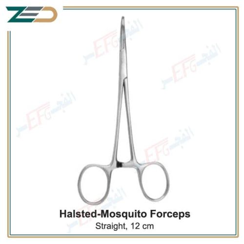 Halsted-Mosquito forceps, straight, 12 cm جفت موسكيتو