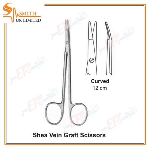 Shea Vein Graft Dissecting Scissors, Curved 12 cmمقص تشريح وريدى شيا منحنى 12 سم