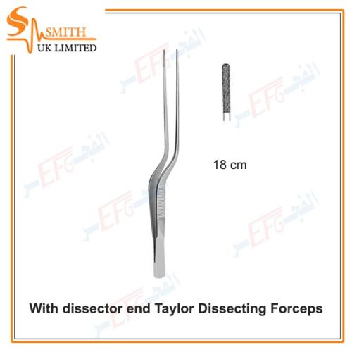 With dissector end Taylor Dissecting Forceps,18 cmجفت تشريح تايلورر 18 سم